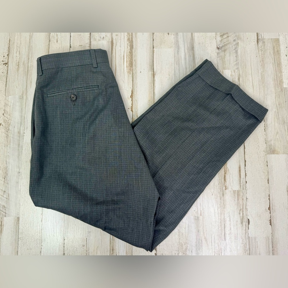 Ralph Ralph Lauren Dress Pants Mens 31x27 Gray Pleated Trousers Plaid